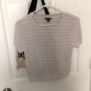 Light blue crop top, great for summer, ruffle sleeves